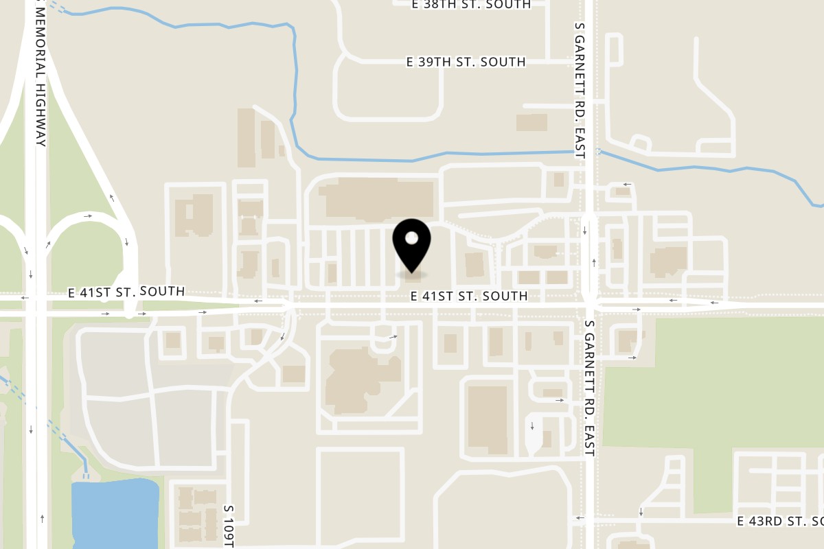 Map showing the location of Tikka Kabab on 11009 E 41st Street in Tulsa